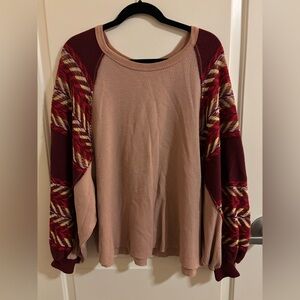 Free People "Rainbow Dreams" top, Medium, balloon sleeves, bohemian , western